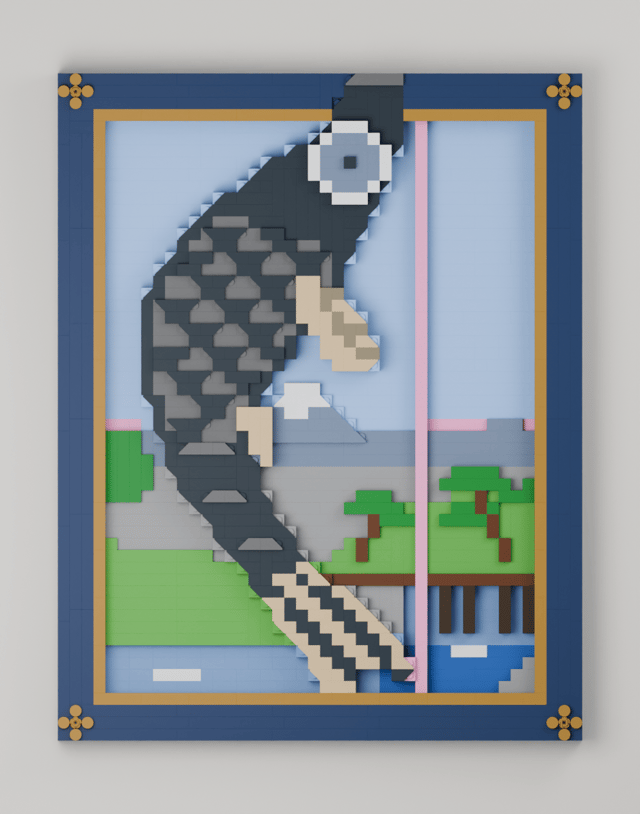 The Carp Streamer, brick painting from the front
