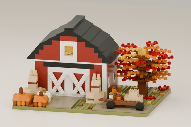 Thanksgiving · Autumn Barn, brick model from the front