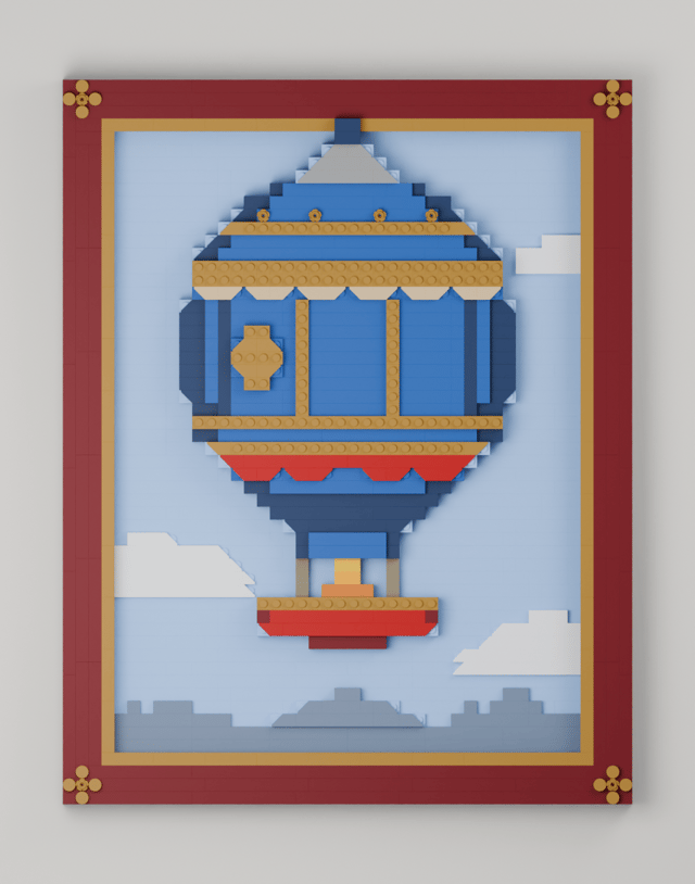 The First Balloon, brick painting from the front