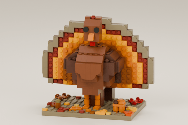 Thanksgiving · Harvest Turkey, brick model from the front