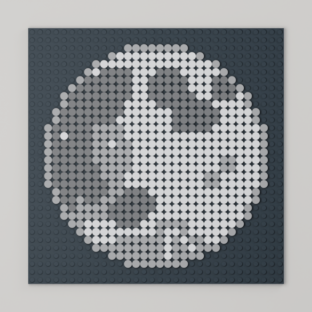 The Full Moon, brick painting from the front