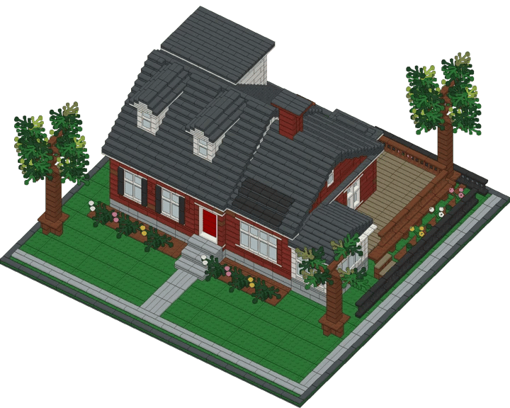 The same house as a 4,000-piece brick model