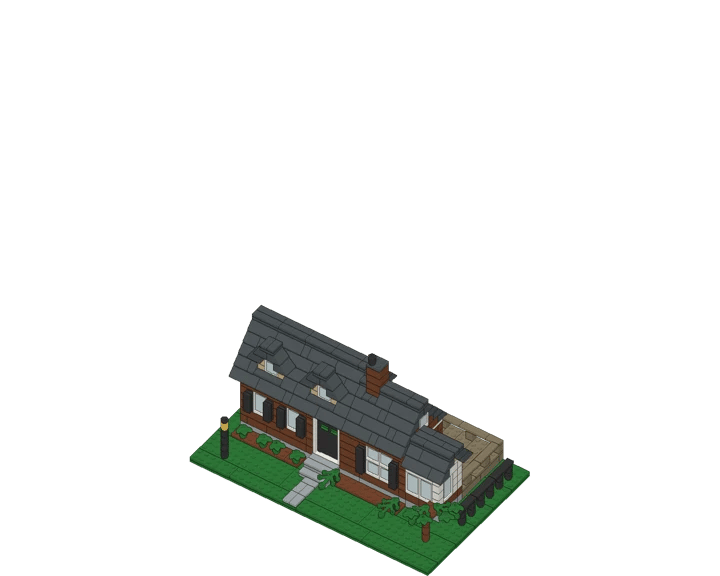 The same house as a 500-piece brick model
