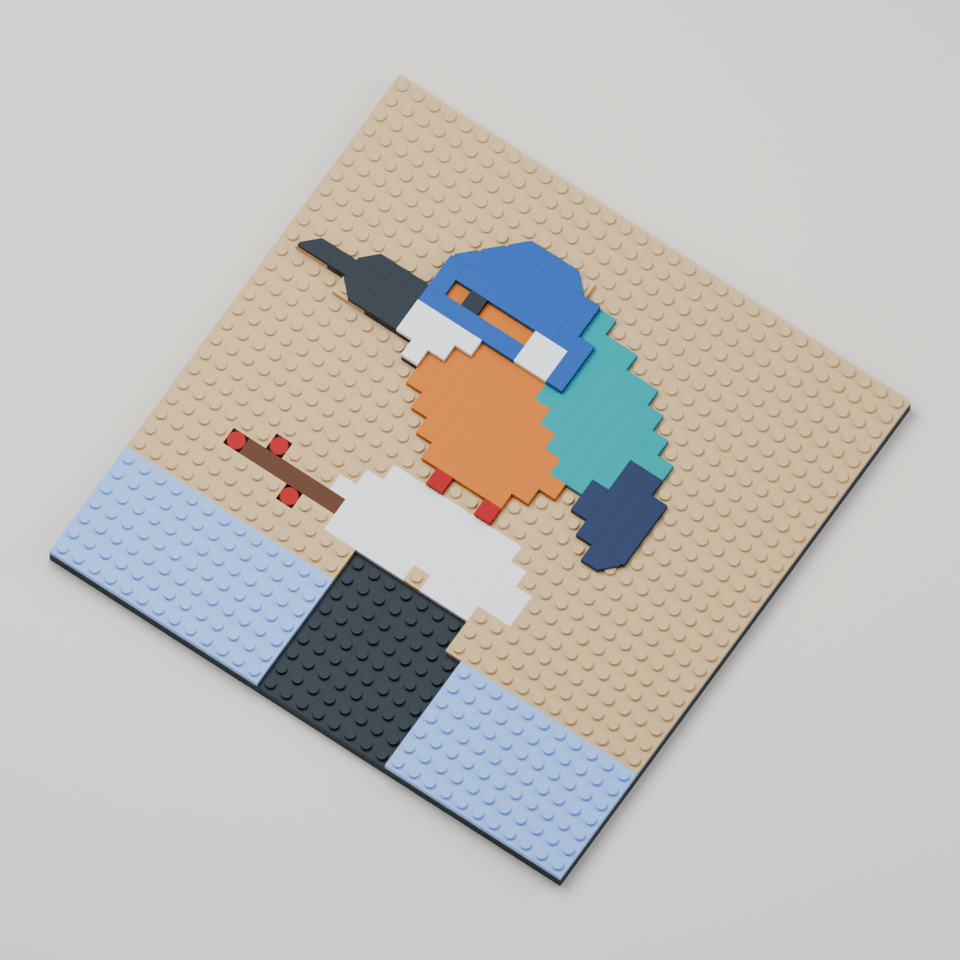 Kingfisher in the Snow, angled view