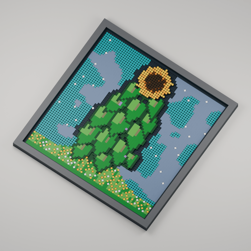Klimt's Sunflower, angled view