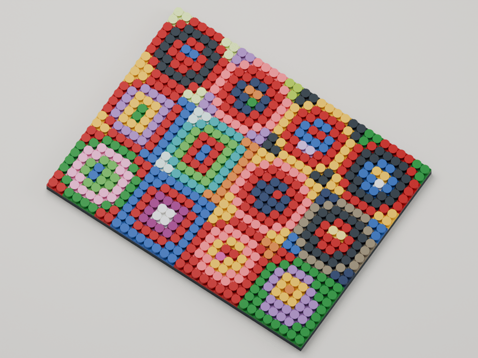 Squares with Concentric Circles, angled view