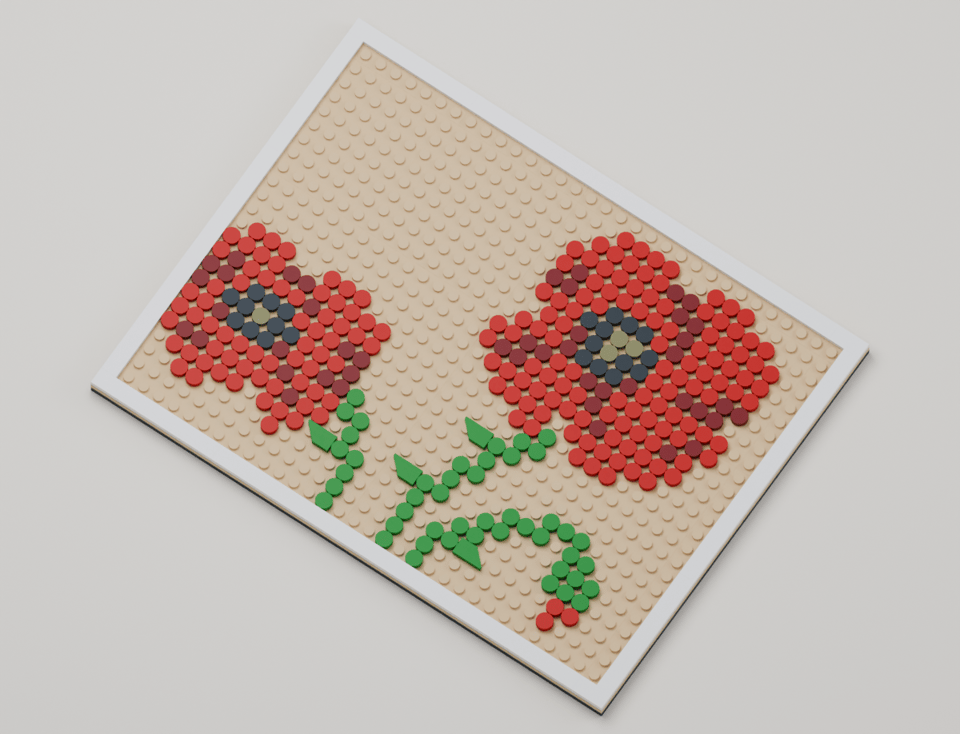 Red Poppies, angled view