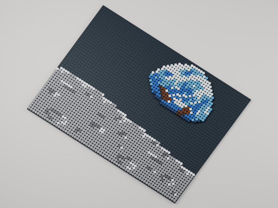 Earthrise, angled view