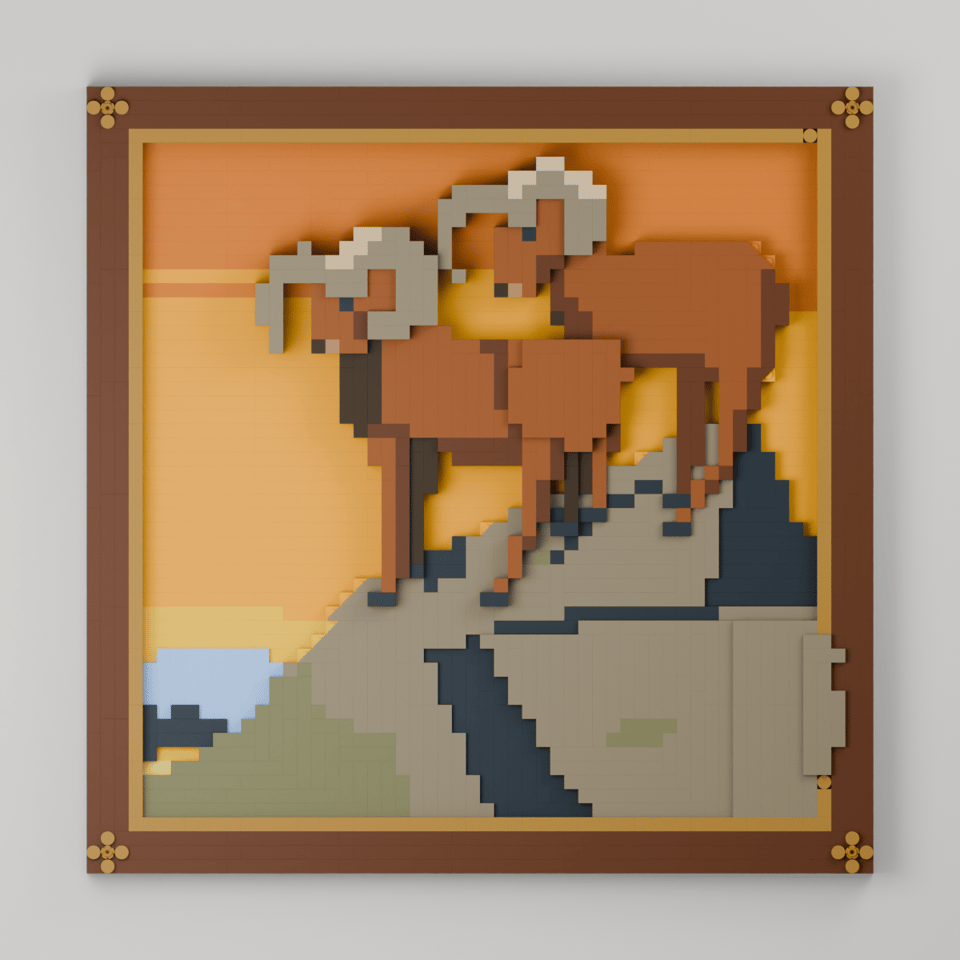 Bighorns at Sunset, front view
