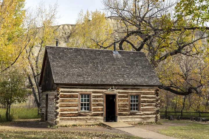 Photo of Theodore Roosevelt’s Maltese Cross Cabin