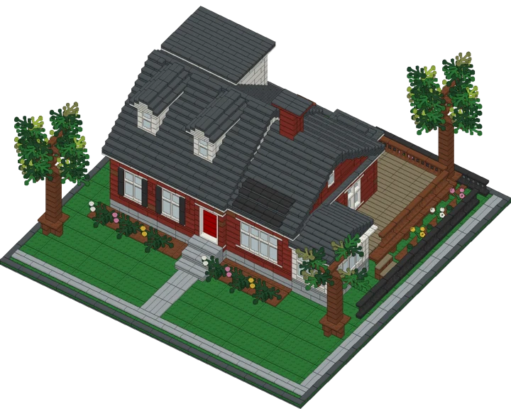 The same house as a 4,000-piece brick model